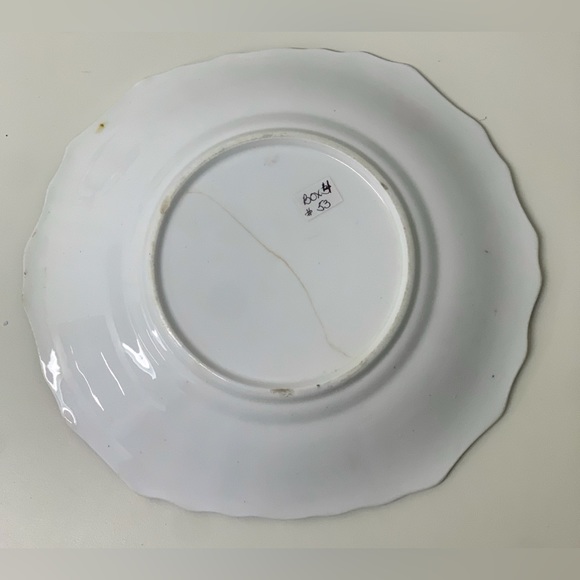 19th Century Vintage Gaudy Welsh Feather Pattern Square Scalloped Plate - Picture 8 of 11